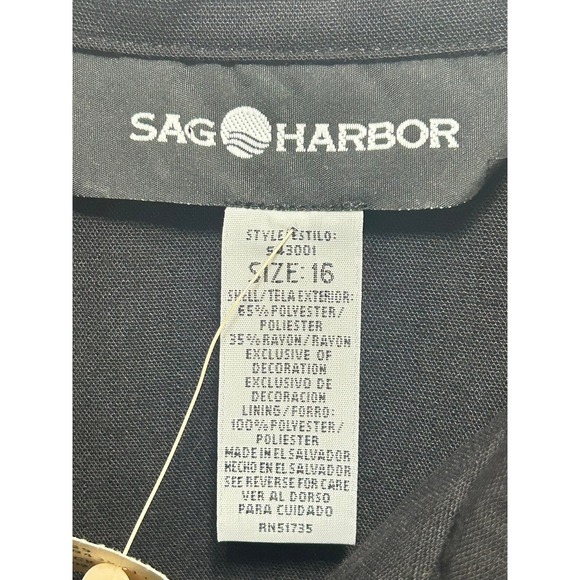 NWT Sage Harbor Black Embroidered Floral Xmas Top Blazer Women Size‎ 16 - Picture 5 of 10